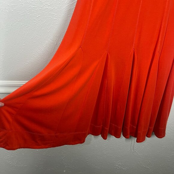 Anthropologie Maeve Red-orange Abroad Midi Length Sleeveless Trumpet Skirt Dress - Picture 2 of 14